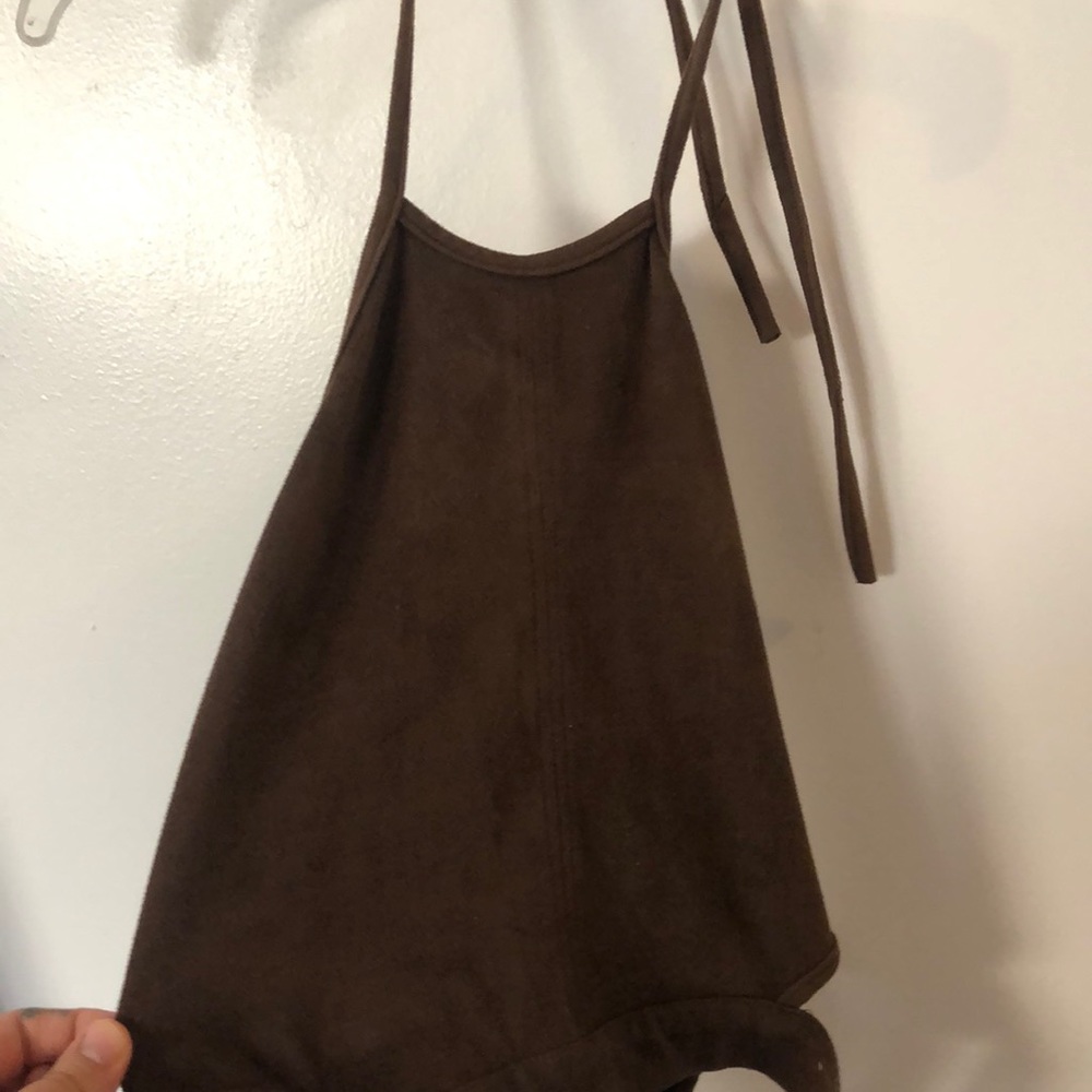Faux suede crop top